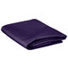 A folded purple rectangular Intedge table cover.