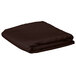 A folded brown table cover.