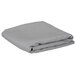 A folded grey rectangular Intedge table cover on a white background.