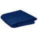 A blue folded table cover on a white background.