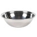 A silver Vollrath stainless steel mixing bowl.