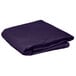 A folded purple table cover on a white background.