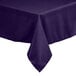 A purple Intedge square tablecloth with a white hem on a table.
