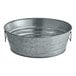 An American Metalcraft round galvanized metal tub with two handles.