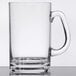 A clear Tritan plastic mug with a handle.