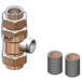 A T&S continuous pressure vacuum breaker assembly with a metal pipe and two metal nuts.