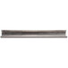 A long metal beam with a rectangular metal shelf on top.