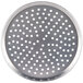 An American Metalcraft heavy weight aluminum pizza pan with holes in it.