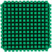 A close up of a green square with many small squares on it.