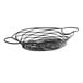 A Tablecraft black metal wire basket with ramekin holders.