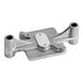 A metal Nemco push block guide assembly with two holes.