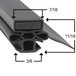 A close-up diagram of a black rubber Turbo Air M361200100 equivalent door gasket.