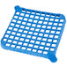 A blue square object with holes.