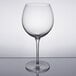 A close-up of a Libbey Reserve red wine glass with a clear surface and reflection.