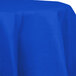 A Cobalt Blue OctyRound table cover on a white table.