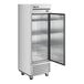 A silver True T-23-HC reach-in refrigerator with solid doors.