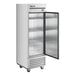 A stainless steel True reach-in refrigerator with a solid door.