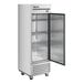 A silver True T-23F-HC reach-in freezer with a solid door.