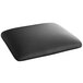 A black vinyl cushion for a chair or bar stool on a white background.