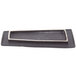 A black rectangular stoneware slab with a white border.