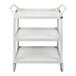 A white plastic cart with three shelves.