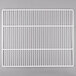 A white metal grid on a white surface with a black border.