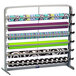 A Bulman gray horizontal rack holding 6 rolls of wrapping paper.