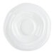 A bright white porcelain saucer with a rippled design.