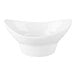 A white porcelain oval bowl with a modern, flared design.