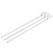 Three metal Rational flat fish skewers with handles.