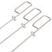 Three Rational stainless steel round metal skewers with handles.