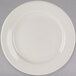 A Tuxton Reno ivory china plate with a wide white rim.