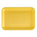 A yellow rectangular CKF foam meat tray.