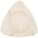 A close-up of a TreeVive by EcoChoice triangular palm leaf plate.