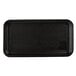 A black rectangular CKF foam meat tray with a white border.