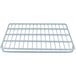 A white metal grid shelf.