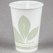 A white Bare by Solo paper cold cup with green leaves on it.