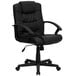 A black Flash Furniture office chair with arms.