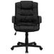 A Flash Furniture mid-back black leather office chair with wheels.