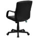 A Flash Furniture black leather office chair with arms and wheels.