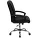 A Flash Furniture black leather office chair with chrome legs.