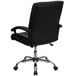 A Flash Furniture black leather office chair with chrome legs and wheels.