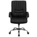 A black Flash Furniture office chair with chrome wheels.