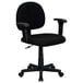 A black Flash Furniture office chair with arms.