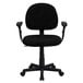 A Flash Furniture black office chair with black arms and wheels.