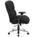A Flash Furniture black office chair with chrome base and armrests.