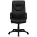 A Flash Furniture black leather high-back office chair with wheels.