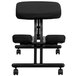 A black Flash Furniture mobile kneeling office chair with wheels.