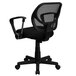 A Flash Furniture black office chair with a mesh back.