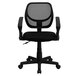 A Flash Furniture black mesh mid-back office chair with arms.